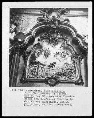 Der heilige Antonius Eremita sieht den heiligen Paulus Eremita in den Himmel auffahren