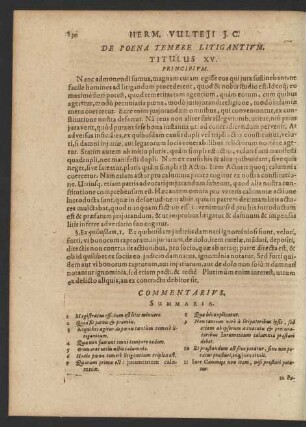 De Poena Temere Litigantium. Titulus XV.