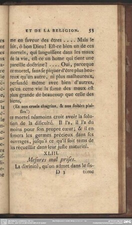 XLIII. Mesures mal prises
