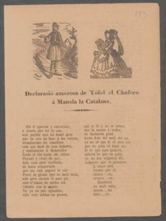 Declarasió amorosa de Tófol el chufero á Manela la catalana