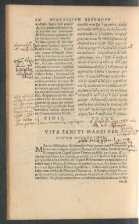 Vita Sancti Marci Per Divum Hieronymum.