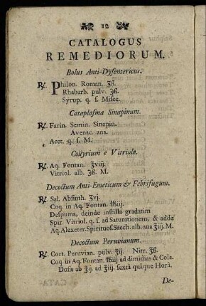 Catalogus Remediorum.