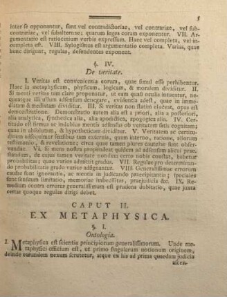 Caput II. Ex metaphysica.