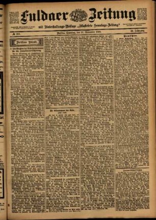 Dritte Ausgabe vom Samstag, den 11. November 1899.