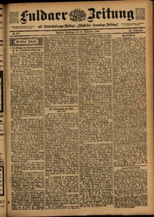 Dritte Ausgabe vom Samstag, den 11. November 1899.