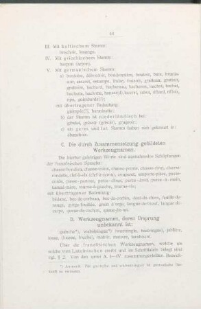 C. Die durch Zusammensetzung gebildeten Werkzeugnamen.