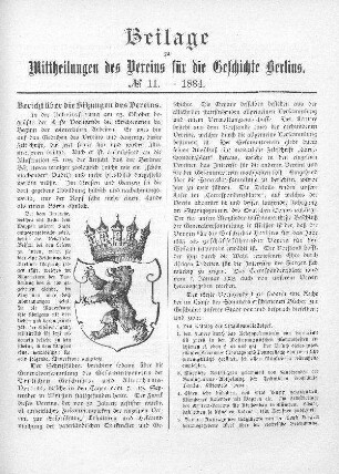 Beilage zu No. 11