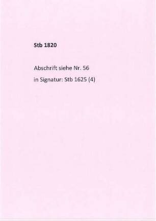 Stb 1820, Abschrift Nr. 56