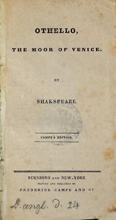 Othello, the moor of venice