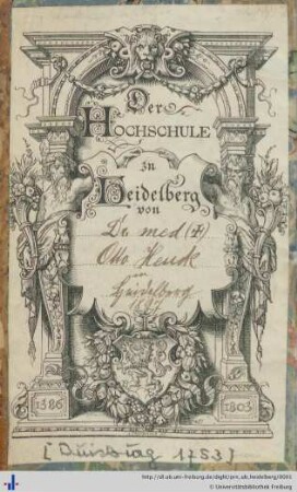 Exlibris (Aus: UB Freiburg, RA 2018/64).