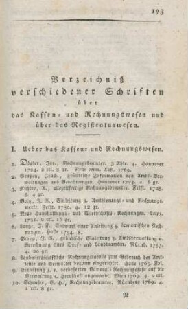 Verzeichniß verschiedener Schriften ...