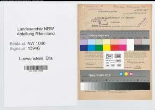 Entnazifizierung Ella Loewenstein, geb. 23.09.1897 (Postassistentin)