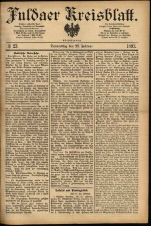 Ausgabe vom Donnerstag, den 23. Februar 1893.