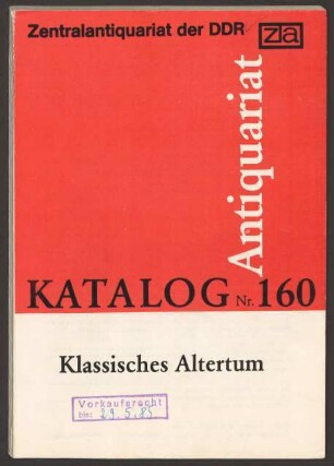 Nr. 160: Klassisches Altertum
