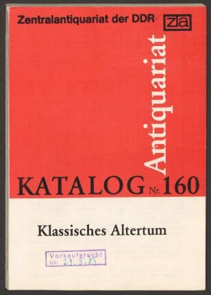 Nr. 160: Klassisches Altertum