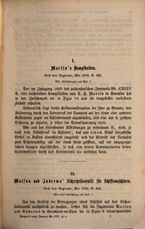 Polytechnisches Journal. 205. 1872 = 5. Reihe Bd. 5