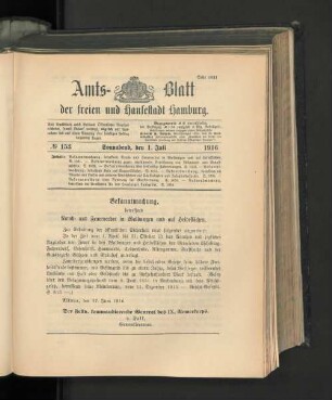 No. 153, 1. Juli 1916