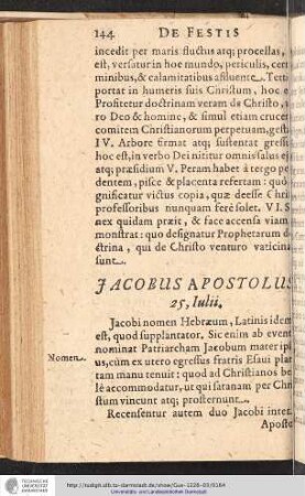 Jacobus Apostolus 25, Iulii.