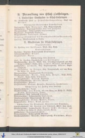 I. Kaiserlicher Statthalter in Elsaß-Lothringen.