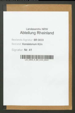 Synodalverfassung der evangelischen Kirche. Generalia