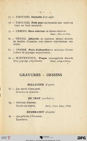 Gravures - Dessins (Nr. 83-86)