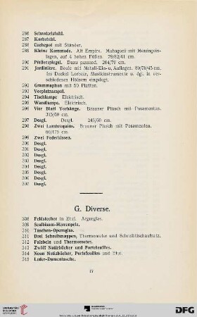 G. Diverse (Nr. 308-354)