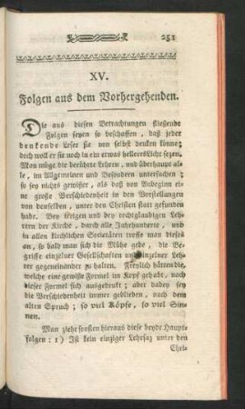 XV.. Folgen aus dem Vorhergehenden