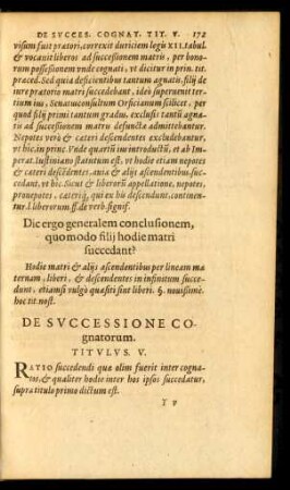 De Successione Cognatorum. Titulus. V.