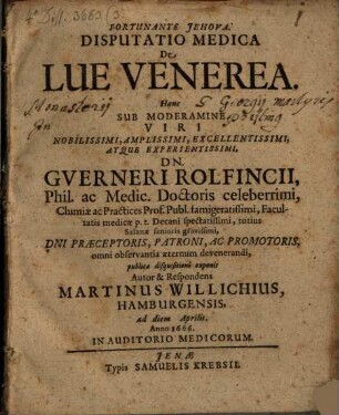 Disputatio medica de lue venerea