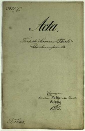 Schankkonzession für Friedrich Hermann Thiele