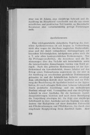 Apothekerwesen.