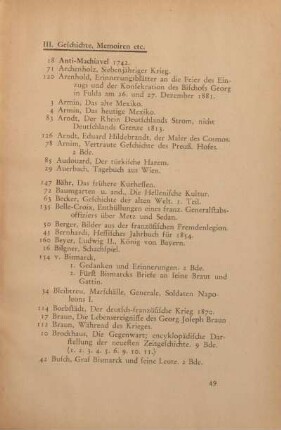 III. Geschichte, Memoiren etc.