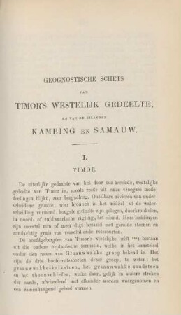 Geognostische schets van Timor's westelijk gedeelte, en van de eilanden Kambing en Samauw