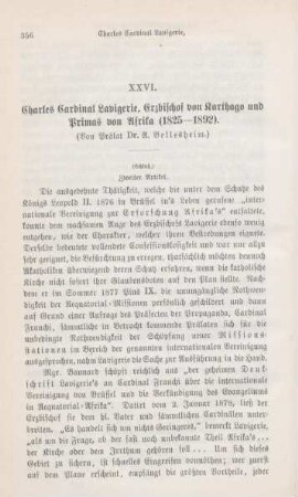 356-377 Charles Cardinal Lavigerie, Erzbischof von Karthago und Primas von Afrika (1825-1892) : II.