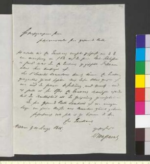 Brief von Toussaint, Ludwig Otto an Goethe, Johann Wolfgang von