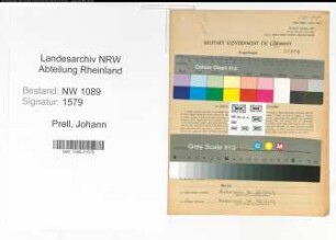 Entnazifizierung Johann Prell , geb. 11.06.1896 (Unterbrandmeister)