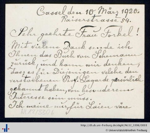 Nachlass L. Schemann (NL 12/3306)