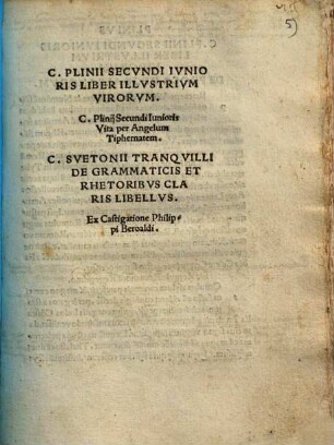 Svetonii Tranqvilli De Grammaticis Et Rhetoribvs Clarissimis Libellvs
