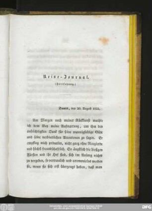 Reise-Journal. (Fortsetzung.)