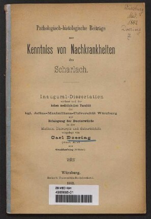 Pathologisch-histologische Beiträge zur Kenntniss von Nachkrankheiten des Scharlach