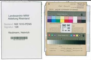Entnazifizierung Heinrich Keutmann , geb. 27.05.1892 ()