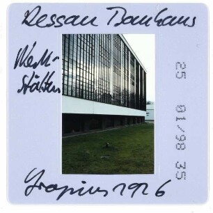 Dessau, Bauhaus : Werkstattgebäude, Westfassade