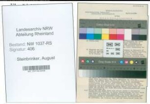 Entnazifizierung August Steinbrinker , geb. 02.02.1897 (Gemeindeoberinspektor)