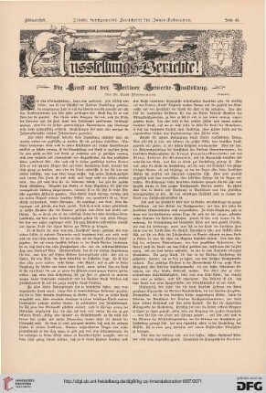 Die Kunst auf der Berliner Gewerbe-Ausstelllung