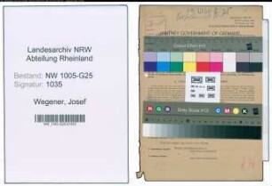 Entnazifizierung Josef Wegener , geb. 21.02.1893 (Grosshaendler)