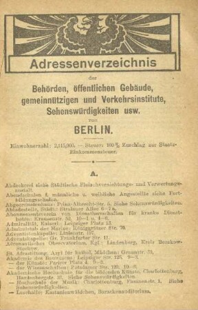 Adressenverzeichnis