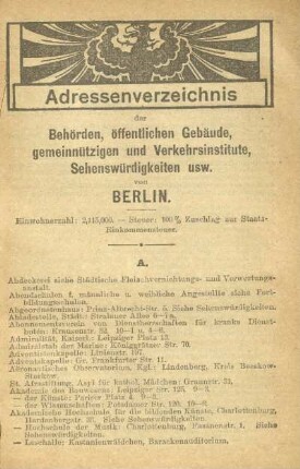 Adressenverzeichnis
