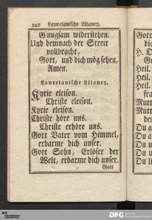 Lauretanische Litaney.