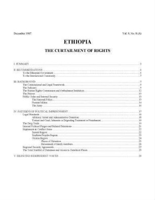Ethiopia : the curtailment of rights