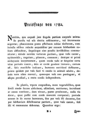 Preisfrage von 1782.